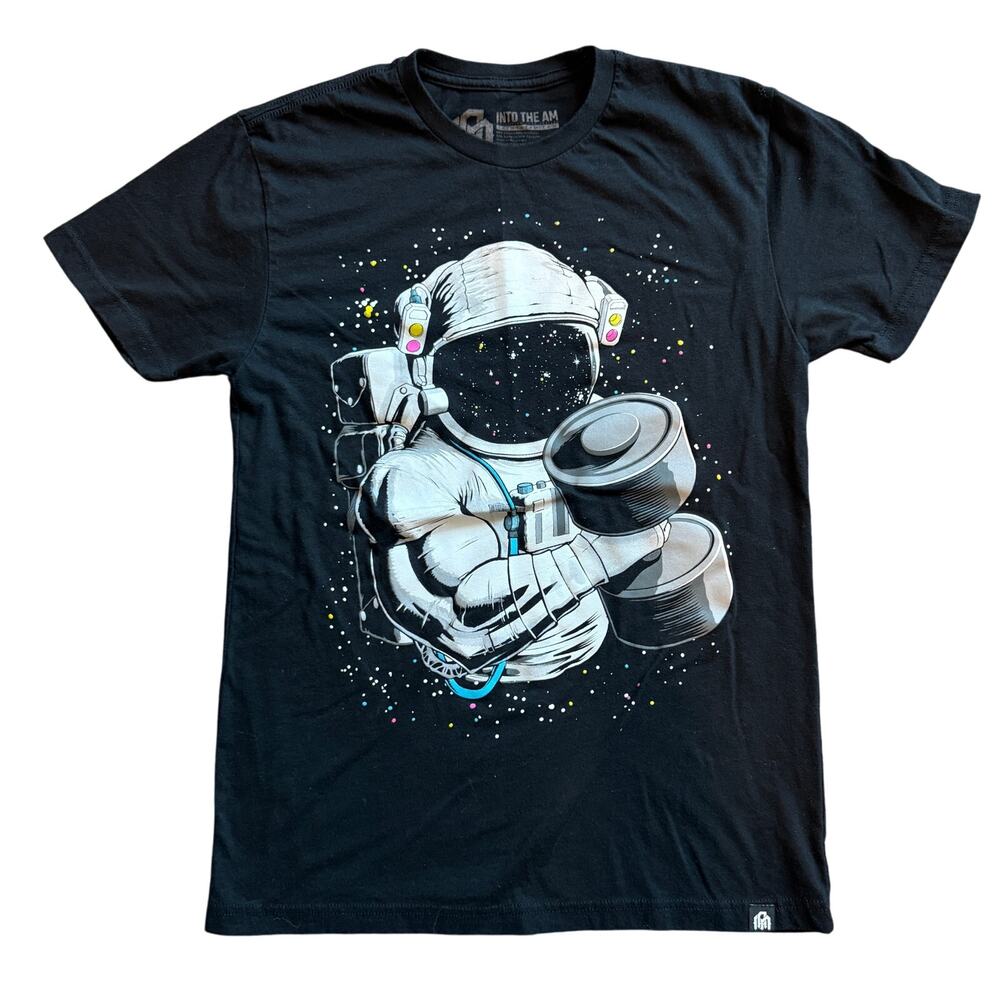 Into the Am Astro Pump TShirt Men’s size Small flex workout black tee PreOwned
